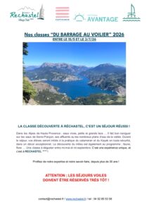 Classes du barrage au voilier