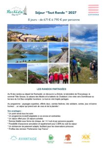Rando : Tout rando 8 jours 2027